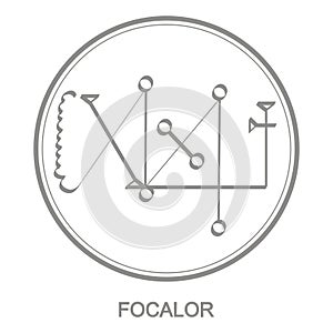 Vector icon with symbol of demon Focalor photo