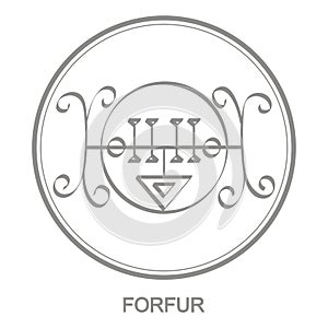 Vector icon with symbol of demon Forfur