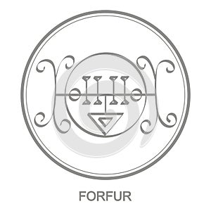 Vector icon with symbol of demon Forfur photo