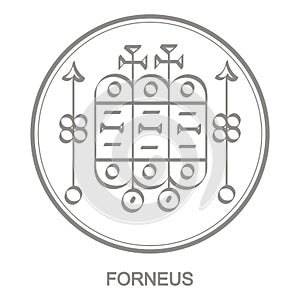 Vector icon with symbol of demon Forneus photo