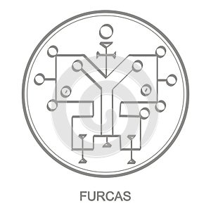 Vector icon with symbol of demon Furcas photo