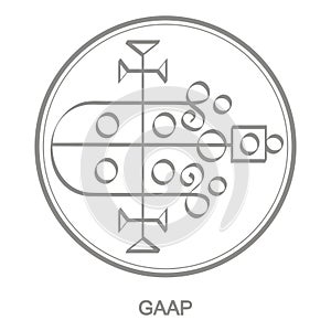 Vector icon with symbol of demon Gaap photo