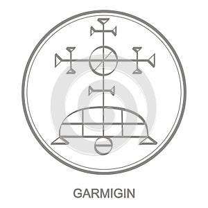 Vector icon with symbol of demon Garmigin photo