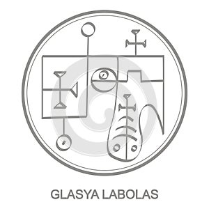 Vector icon with symbol of demon Glasya Labolas photo