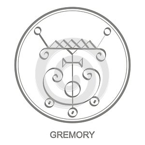 Vector icon with symbol of demon Gremory