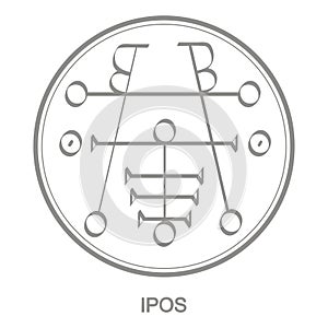 Vector icon with symbol of demon Ipos