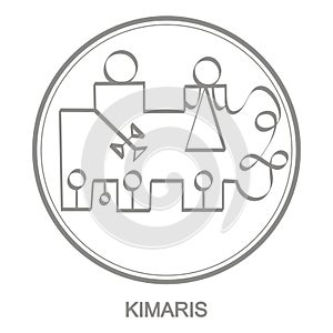Vector icon with symbol of demon Kimaris photo