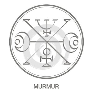 Vector icon with symbol of demon Murmur photo