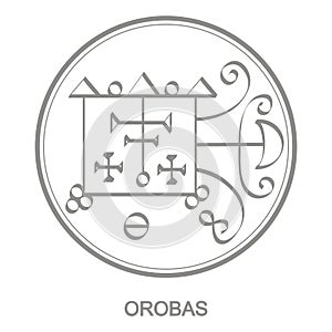 Vector icon with symbol of demon Orobas photo