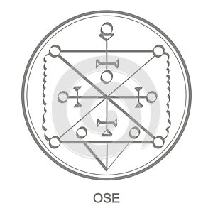 Vector icon with symbol of demon Ose photo