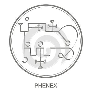 Vector icon with symbol of demon Phenex photo