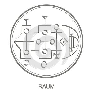 Vector icon with symbol of demon Raum photo