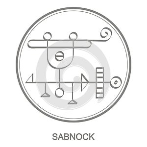 Vector icon with symbol of demon Sabnock
