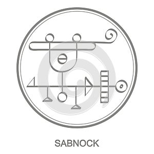 Vector icon with symbol of demon Sabnock photo