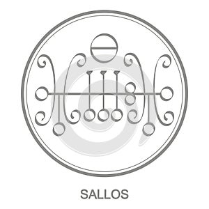 Vector icon with symbol of demon Sallos photo