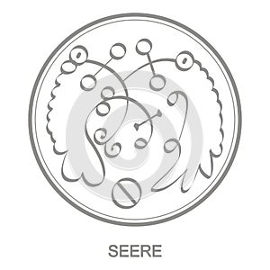 Vector icon with symbol of demon Seere