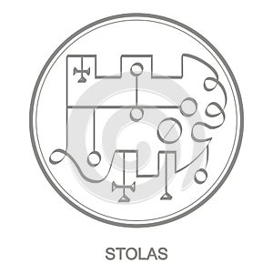 Vector icon with symbol of demon Stolas photo