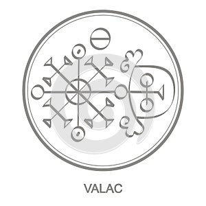 Vector icon with symbol of demon Valac photo