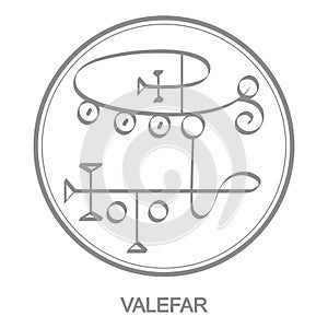 Vector icon with symbol of demon Valefar photo