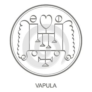 Vector icon with symbol of demon Vapula photo