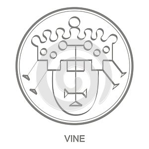 Vector icon with symbol of demon Vine photo