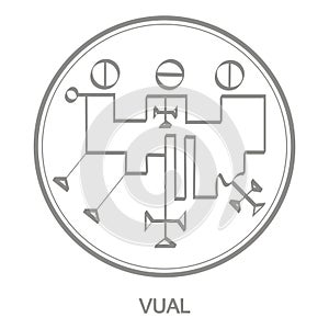 Vector icon with symbol of demon Vual