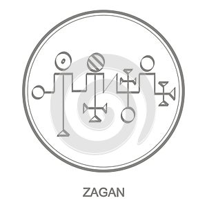 Vector icon with symbol of demon Zagan photo