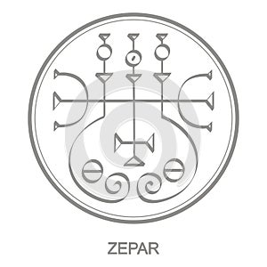 Vector icon with symbol of demon Zepar photo