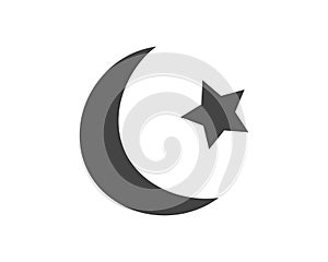 Vector icon symbol of Islam on white isolated background