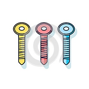 Vector icon of three flat vector icons of thermometers on a clean white background