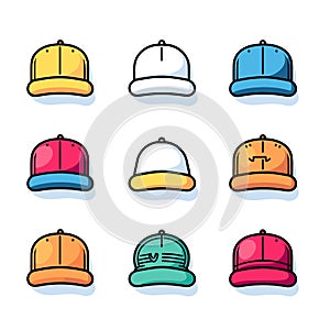 Vektor ikona z různý klobouky na čistit bílý perfektní přidání dotkněte z styl na váš 