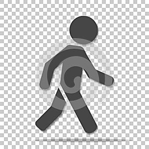 Vector icon of a walking pedestrian. Illustration of a walking m