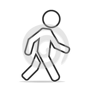 Vector icon of a walking pedestrian. Illustration of a walking m photo