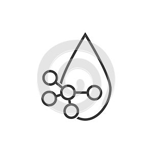 Vector icon water molecule, drops of acid on cartoon style on white isolated background