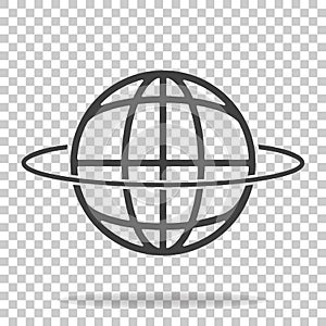 Vector icon world news.Globe icon illustration on transparent ba