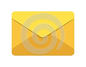 Vector icon yellow envelope. The postal envelope is in a flat style