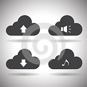 Vector Icons for Cloud Computing