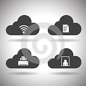 Vector Icons for Cloud Computing