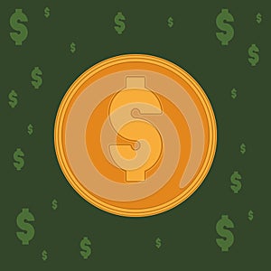 Vector icons of dollar coins