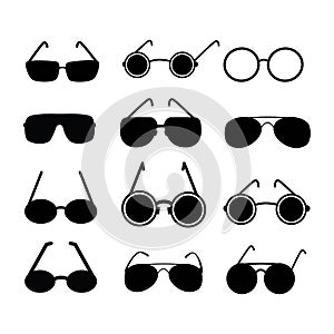 Vector icons eyepiece. Silhouettes of black color