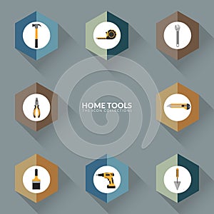 Vector of icons for home repair tools icon collection set.