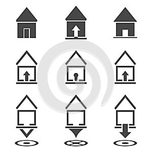 Vector icons - lodges and houses