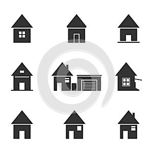 Vector icons - lodges and houses