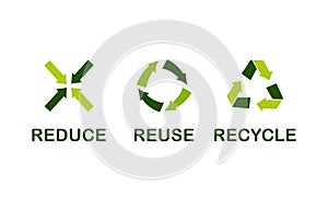 the main eco symbols 3 R s of the environment reduce reuse recycle photo