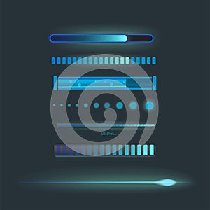 Vector icons for mobile applications design web internet loading interface download media button.