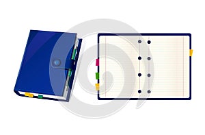 Vector icons with note book and organizer