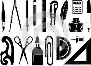 Vector icons of office tool