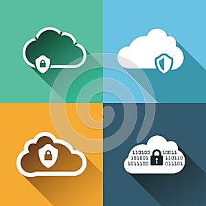 Vector icons set for cloud security