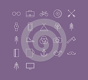 Vector Icons Set in Flat Style