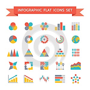 Vector Icons Set of Infographic in Flat Design Sty photo